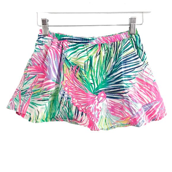 Lilly Pulitzer Adira Circle Skirt Girls 8/10 Skort Multi Scarlet Macaw Summer - Picture 2 of 12